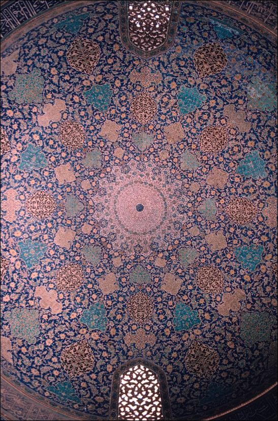 Ceiling of dome inside Masjed-e Emam, Esfahan, Iran