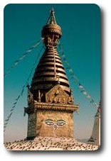 Stupa at Swayambhunath outside Kathmandu, Nepal