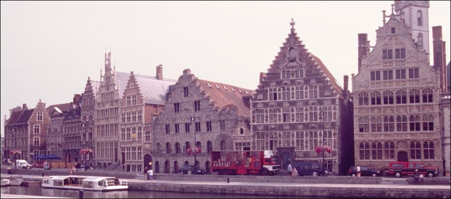 Old buildings around the Korenlei, Ghent, Belgium