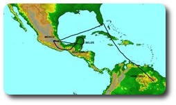 Map of Central America trip