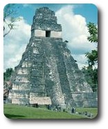 Temple in Grand Plaza, Tikal, Guatemala