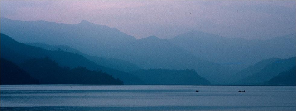Calm before the storm on Lake Fewa, Pokhara, Nepal