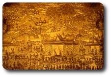 Gold relief panel on Wat Mai Suwannaphumaham, Luang Phabang, Laos