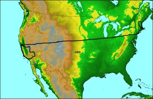 Map of North America trip